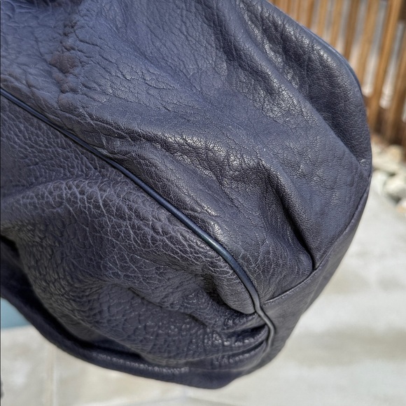 Fendi Navy Gold Mia large textured Leather Women's Bag - Picture 10 of 16